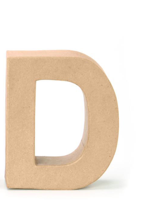 Lettres en carton D 17,5x5,5cm